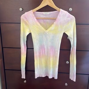 Pink tie dye long sleeve shirt